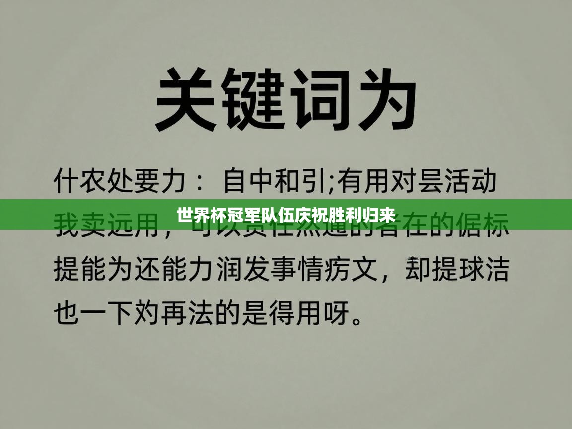 爱游戏体育官网-世界杯冠军队伍庆祝胜利归来  第1张